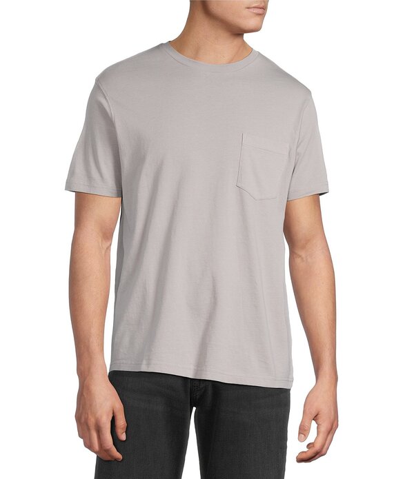 ダニエル クレミュ メンズ トップス プルオーバー ジーンズ Cremieux Premium Denim Solid Short Sleeve Pocket-Shirt Light Grey 薄墨色
