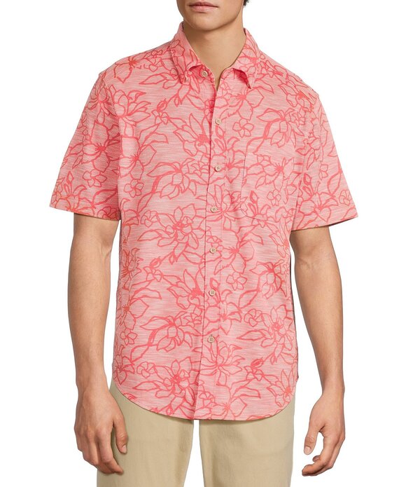 トッミーバハマ メンズ トップス シャツ Tommy Bahama San Lucio Tides Flora Short Sleeve Woven Shirt Pure Coral コーラル