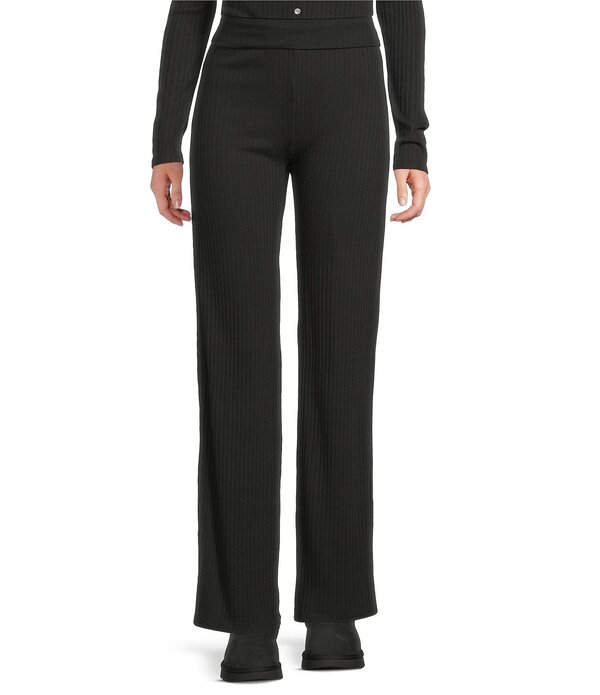 モアモア レディース ボトムス 心地よいズボン下 Moa High Rise Flair Pants Black 黒いこと