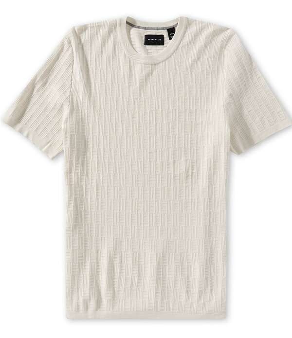 ペリーエリス メンズ アウター ニット・セーター Perry Ellis Textured Short Sleeve Sweater Birch