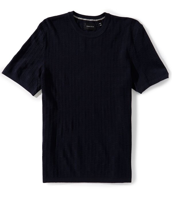 ペリーエリス メンズ アウター ニット・セーター Perry Ellis Textured Short Sleeve Sweater Dark Sapphire サファイア