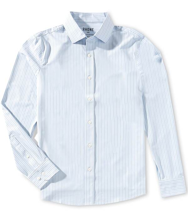 ローヌ メンズ トップス シャツ スリムフィット RHONE Slim Fit State of Mind Stripe Long Sleeve Woven Shirt Frost Blue Wavy ブルー