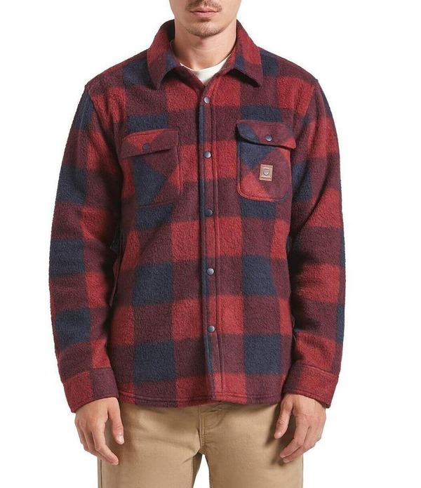 ブリクストン メンズ トップス シャツ フリース ジャケット Brixton Bowery Long Sleeve Arctic Fleece Shirt Jacket Mood Indigo インディゴ|ReVida 店