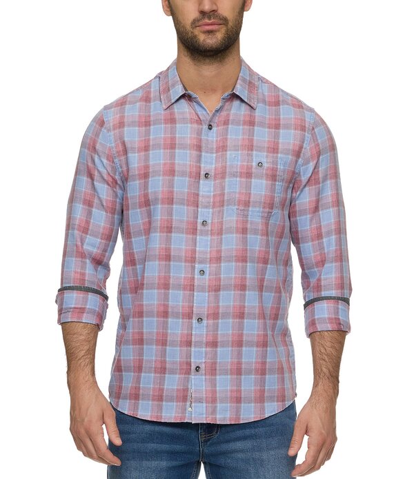 フラッグ アンド アンセム メンズ トップス シャツ ヴィンテージ Flag and Anthem Brookside Plaid Vintage Long Sleeve Shirt Navy/Mauve ネイビー