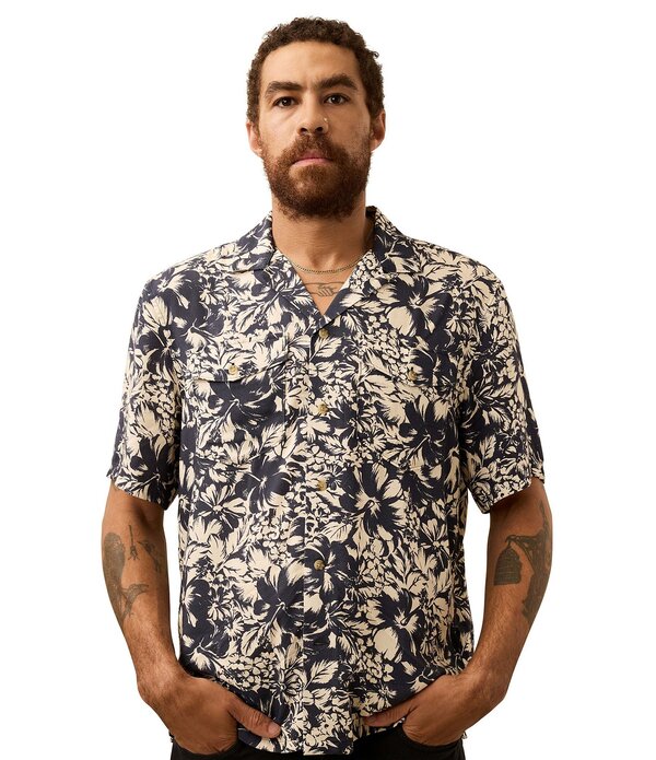 ファレティ メンズ トップス シャツ Faherty Bali Short Sleeve Woven Camp Shirt Fjord Bloom｜ReVida 店