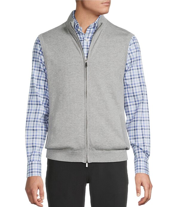 ダニエル クレミュ メンズ アウター ベスト モックネック セーター Cremieux Blue Label Cashmere Blend Full-Zip Mock Neck Sweater Vest Grey Heather グレー