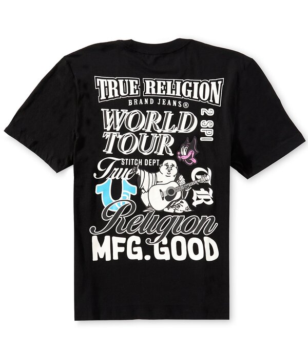 トゥルーレリジョン メンズ トップス シャツ True Religion World Tour Short Sleeve T-Shirt Jet Black ブラック