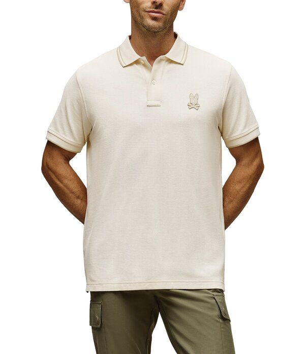 サイコバニー メンズ トップス シャツ Psycho Bunny Gabin Pique Short Sleeve Polo Shirt Pristine 29,054円
