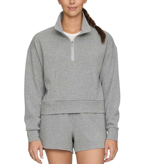 フラッグ アンド アンセム レディース アウター ニット・セーター Flag and Anthem Cloud Super-Soft Quarter-Zipullover Light Grey グレー