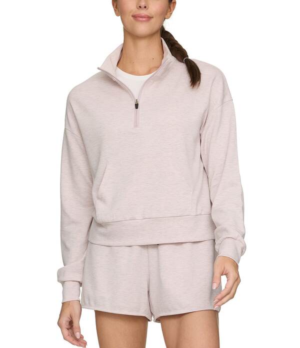 フラッグ アンド アンセム レディース アウター ニット・セーター Flag and Anthem Cloud Super-Soft Quarter-Zipullover Pink Heather ヘザー｜ReVida 店