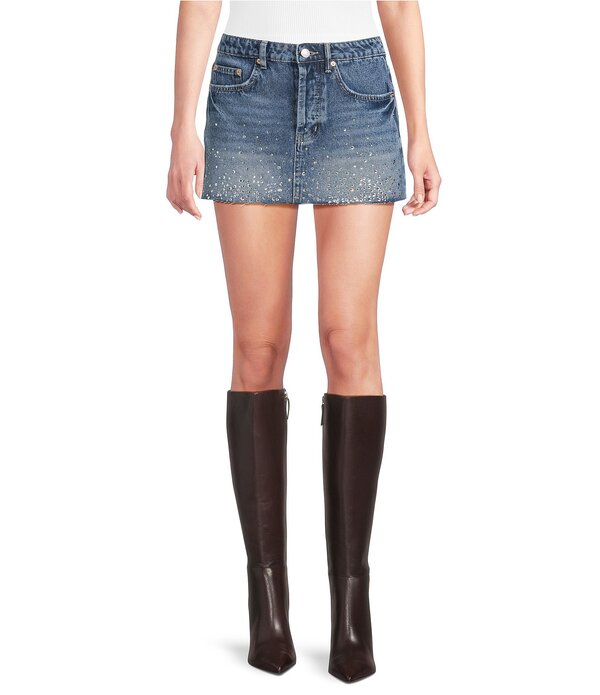 シグネチャーエイト レディース ボトムスカート ミニ デニム Signature 8 Denim Embellished Coordinating Mini Skirt Denim デニム
