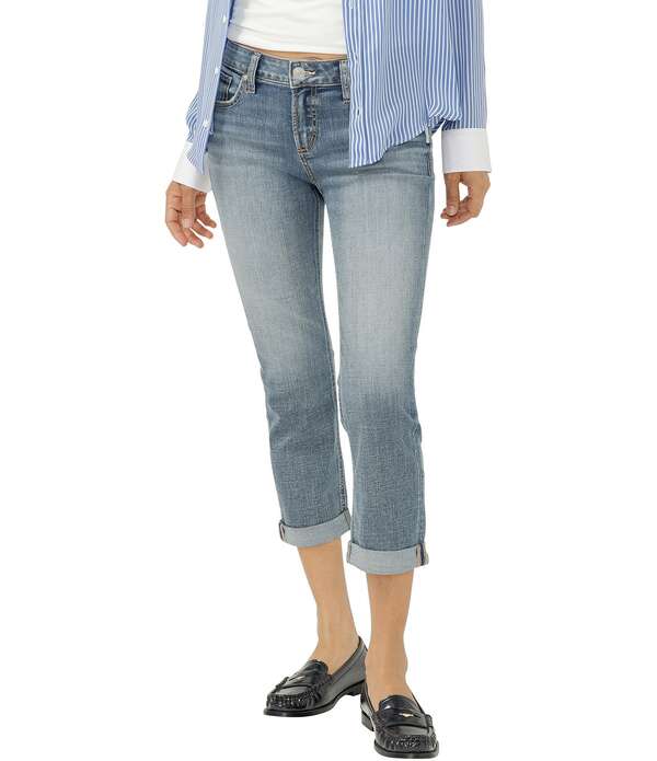 シルバー ジーンズ レディース ボトムス デニムパンツ キャップ Silver Jeans Co. Elyse Curvy Fit Capri Jeans Palm