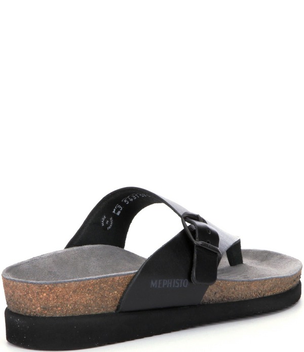 メフィスト レディース シューズ サンダル レザー Mephisto Helen Leather Thong Sandals Black ブラック