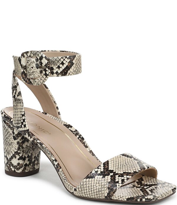 バイオニック レディース シューズ サンダル レザー Vionic Zinfandel Embossed Snake Leather Dressandals Ivory Multi アイボリー|ReVida 店