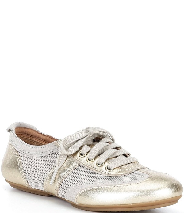 ダンスコ レディース シューズ スニーカー メッシュ トール レザー Dansko Milana Metallic Leather and Mesh Sneakers Gold ゴールド|ReVida 店