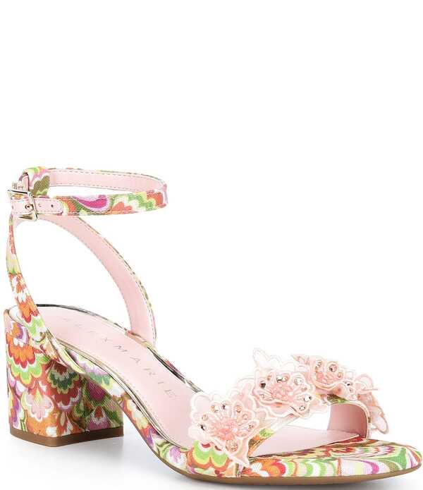 アレックスマリー レディース シューズ ヒール フラワー柄 プリント サンダル フラワー Alex Marie Dallas Printed Floral Ornament Block Heel Dressandals Orange/Multi オレンジ