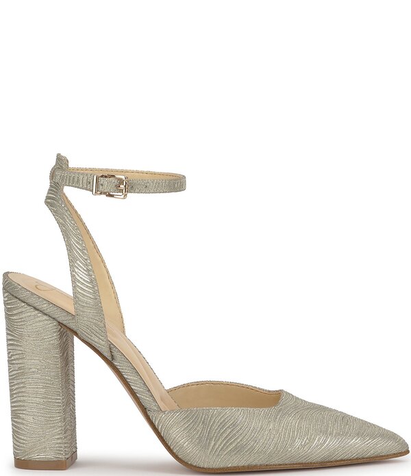 ジェシカシンプソン レディース シューズ ヒール トール アンクル Jessica Simpsonazela Wavy Metallic Ankle Strapumps Light Gold ゴールド