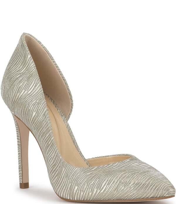 ジェシカシンプソン レディース シューズ ヒール トール Jessica Simpson Prizma Wavy Metallic d'Orsay Pumps Light Gold ゴールド｜ReVida 店