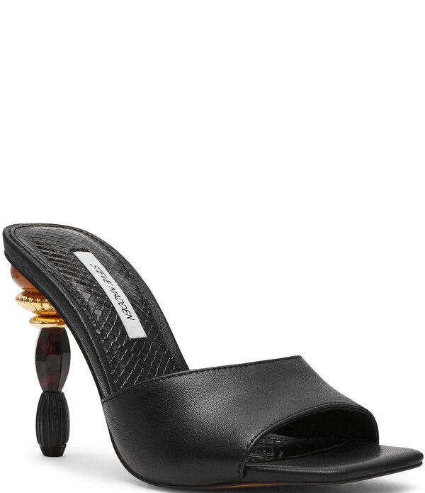 スティーブ マデン レディース シューズ サンダル ヒール Steve Madden Sia Sculptural Beaded Ornament Heel Dresslide Sandals Black ブラック