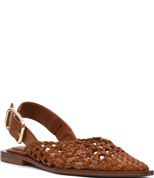 スティーブ マデン レディース シューズ パンプス Steve Madden Shay Woven Slingback Flats Cognac