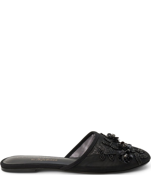 マチス レディース シューズ パンプス フラワー柄 メッシュ フラワー Matisse Maven Floral Applique Mesh Flat Mules Black ブラック