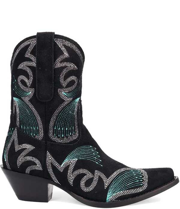 ディンゴ レディース シューズ ブーツ・レインブーツ スエード Dingo Women's Flyin' Colorsuede Feather Stitched Western Booties Black ブラック|ReVida 店