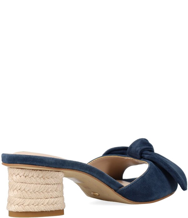 ペレモーダ レディース シューズ サンダル スエード ヒール Pelle Moda Eaden Suede Bow Triangle Heel Slide Sandals Midnight|ReVida 店