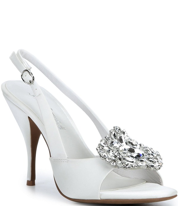 ジェフリー キャンベル レディース シューズ サンダル サテン Jeffrey Campbell Triomphe Satin Jeweled Ornament Slingback Dressandals White/Silver ホワイト