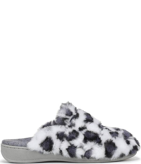 バイオニック レディース シューズ サンダル プリント Vionic Gemma Faux Fur Leopard Print Slippers White Leopard ホワイト