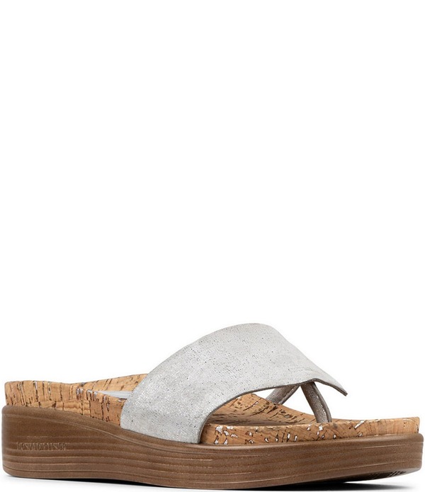 ドナルドプリネール レディース シューズ サンダル トール レザー Donald Pliner Fifi Distressed Metallic Leather Thong Wedge Sandalsilver シルバー