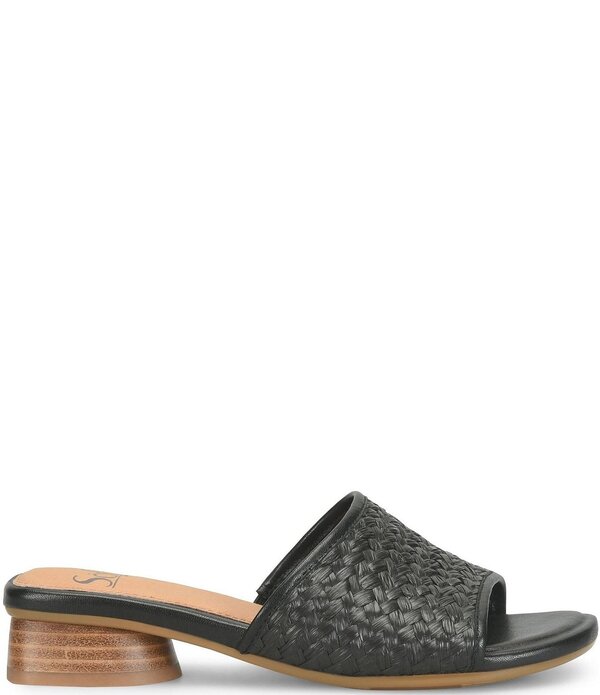ソフト レディース シューズ サンダル Sofft Sahara Woven Raffia Slide Sandals Black ブラック