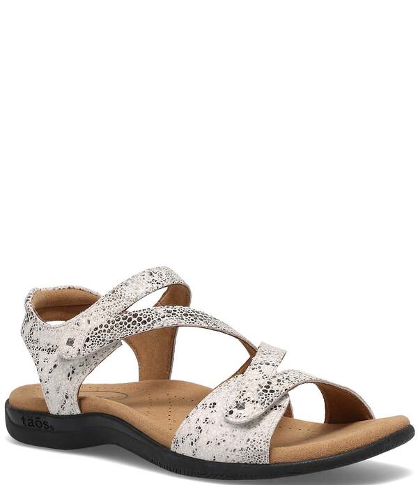 タオスフットウェア レディース シューズ パンプス 刷り上げる サンダル なめし革 Taos Footwear Big Time Snake Print Leather Sandals Grey Snake 薄墨色