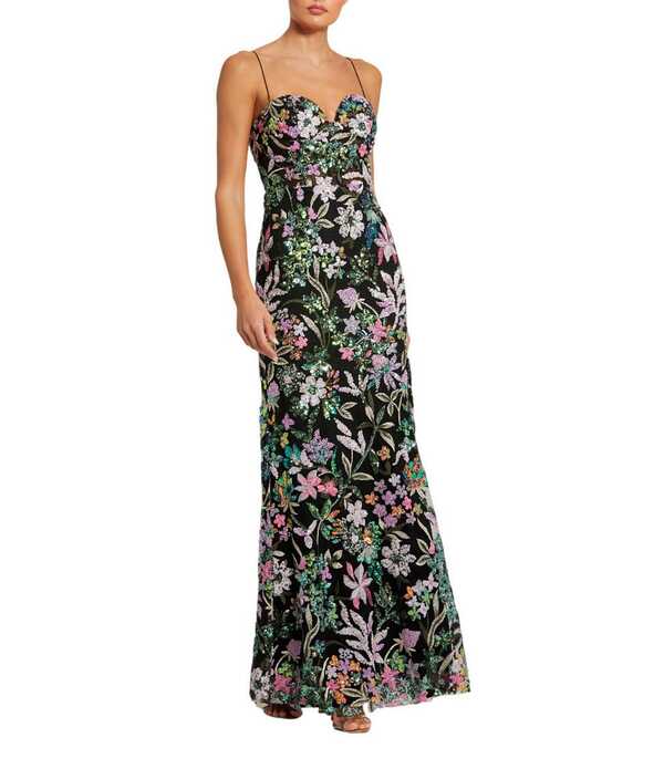 マックダガル レディース トップス ワンピース ノースリーブ 刺繍 Mac Duggal Embroidered Sweetheart Neckline Sleeveless Gown Black Multi ブラック｜ReVida 店
