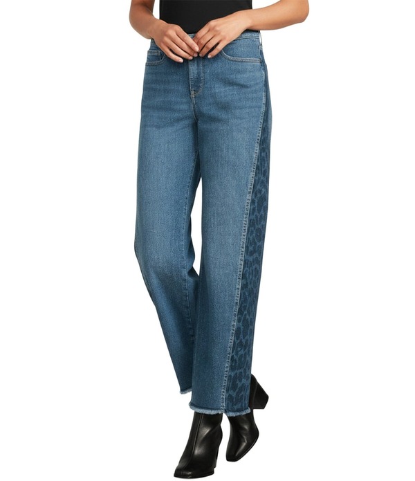エヌワイディージェイ レディース ボトムス デニムパンツ ワイドレッグ アニマル柄 プリント ジーンズ NYDJ Teresa LiftuckR Technology Stretch Denim Animal Print Side Panel Wide Leg Jeans Leopard Cream クリーム|ReVida 店