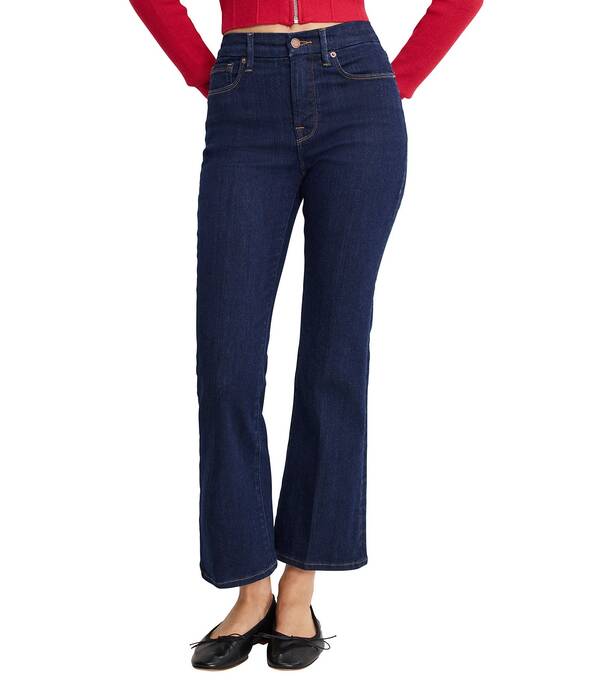 グッドアメリカン レディース ボトムス デニムパンツ ブーツカット ミニ ブーツ ジーンズ Good American Good Legstretch Mid Rise Crop Mini Bootcut Jeans Indigo1153