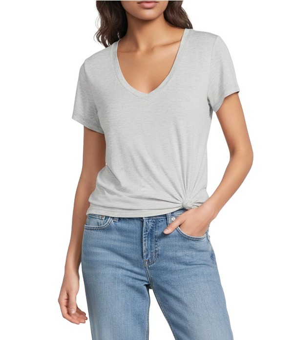 アントニオ メラーニ レディース トップス シャツ Vネック ブラウス Antonio Melanimpact V-neck Short Sleeve Blouse Heather Grey グレー