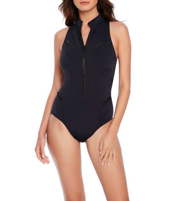 マジックスーツ レディース トップス ワンピース ハイネック スキューバ Magicsuit Scuba Coco Zip Front High Neck Underwire One Piece Swimsuit Black ブラック