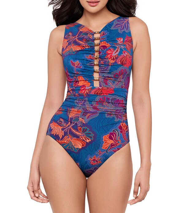 ミラクルスーツ レディース トップス ワンピース Miraclesuit Decoupage Swizzle Plunge Neck Underwire One Piece Swimsuit Multi マルチカラー 56,800円