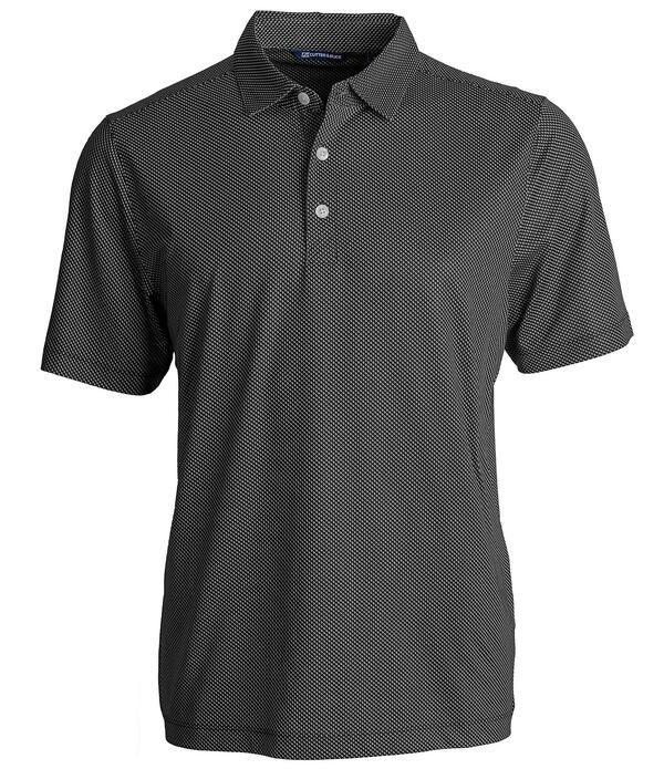 カッターアンドバック メンズ トップス シャツ プリントール Cutter & Buck Big & Tall Performance Stretch Forgeco Symmetry Print Sleeve Polo Shirt Black/White ホワイト