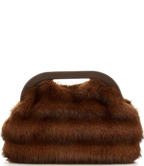 アントニオ メラーニ レディース 御徒面子 Antonio Melani Faux Fur Violet Clutch Brown 赤銅色