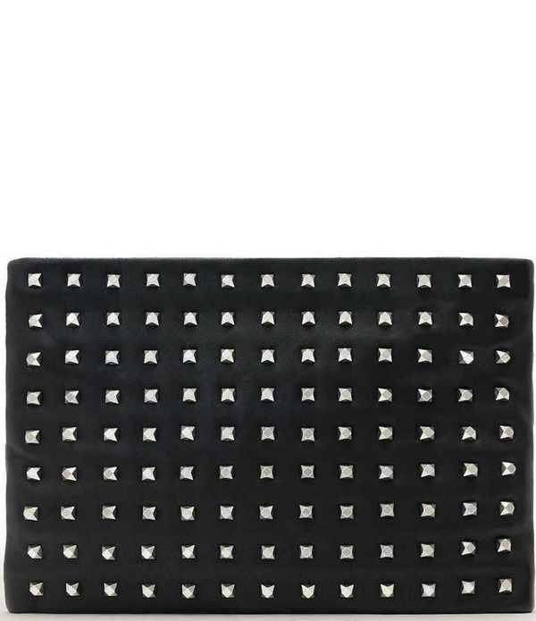 オールセインツ レディース 御徒面子 なめし革 ALLSAINTS Bettina Studded Leather Clutch Black 黒いこと