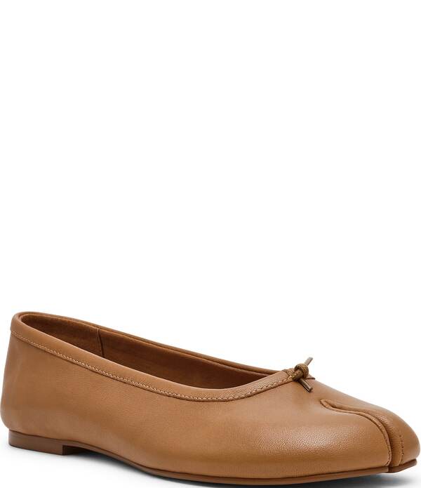 スティーブ マデン レディース シューズ パンプス レザー Steve Madden Calico Leather Splitoe Ballet Flats Tan タン