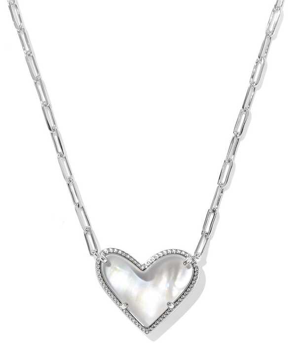 ケンドラスコット レディース アクセサリー ネックレス・チョーカー レース Kendra Scott Ari Heart Statement Short Pendant Necklace Silver/Ivory Mother of Pearl アイボリー
