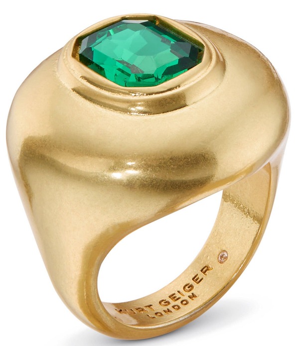 カートジェイガーロンドン レディース アクセサリー 指輪 Kurt Geiger London Stone Button Cocktail Ringreen グリーン