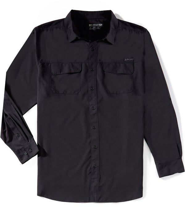 アリアト メンズ トップス シャツ トール Ariat Big & Tall VenTEK Outbound Classic Fit Long Sleeve Woven Shirt Black ブラック｜ReVida 店