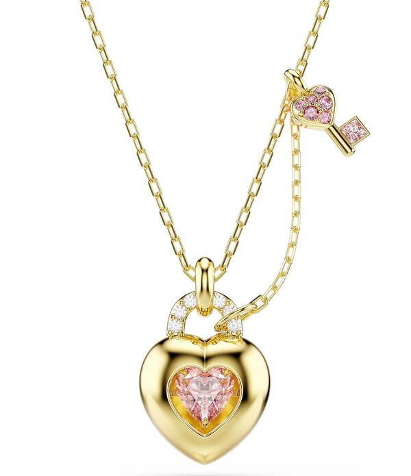 スワロフスキー レディース アクセサリー ネックレス・チョーカー レース Swarovskidyllia Mixed Cut Heart with Key Short Pendant Necklace Gold ゴールド｜ReVida 店