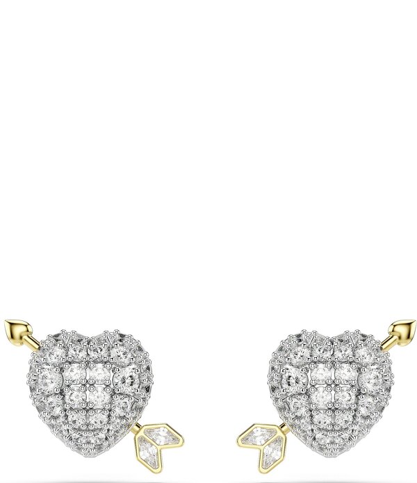 スワロフスキー レディース アクセサリー ピアス・イヤリング Swarovskidyllia Mixed Cut Heart with Arrow Stud Earrings Two Tone