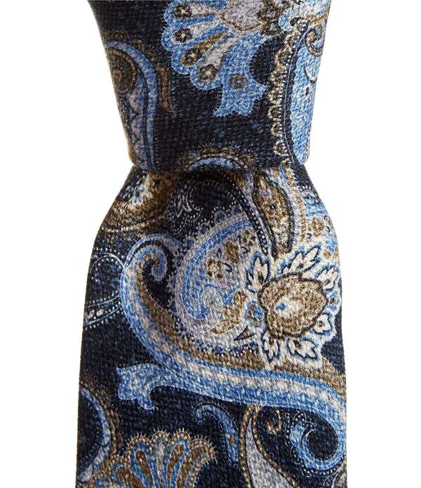 ダニエル クレミュ メンズ アクセサリー ネクタイ シルク Cremieux Bell Court 3 1/8 Traditional Paisley Silk Tie Navy ネイビー