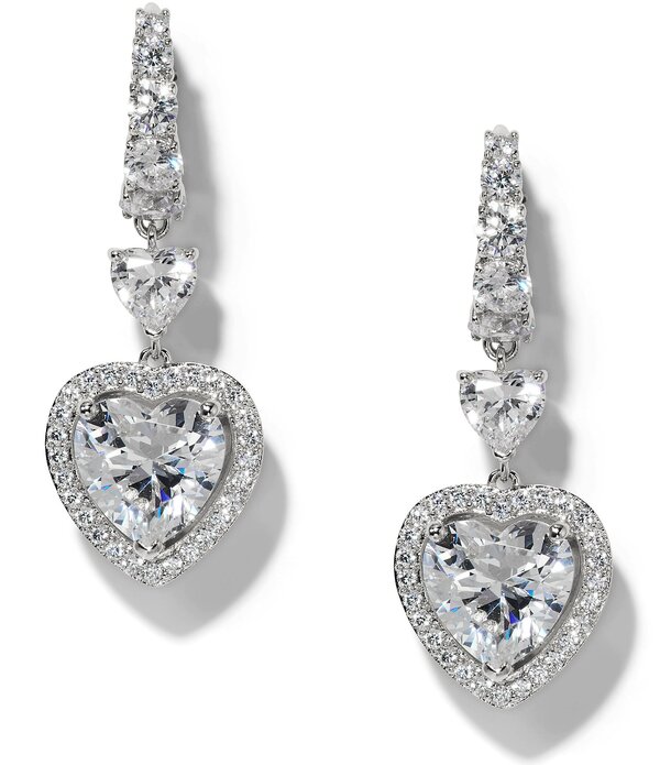 ナディール レディース アクセサリー ピアス・イヤリング Nadri Le Bisou Halo Heart Drop Earringsilver シルバー