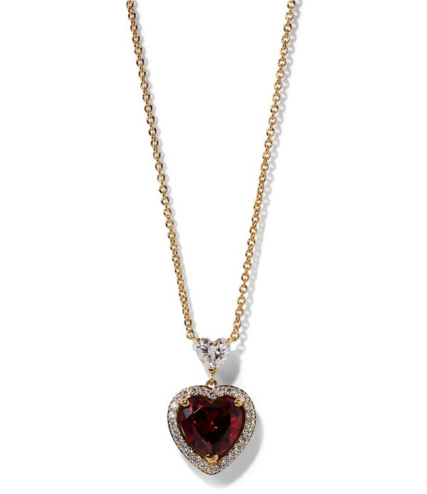 ナディール レディース アクセサリー ネックレス・チョーカー レース Nadri Le Bisou Halo Heart Short Pendant Necklace Gold/Red レッド